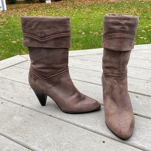 FRYE Simone Cuff Brown/Gray Boots - size 7.5 in very good condition!